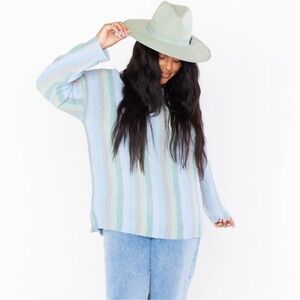 SHOW ME YOUR MUMU atlas sweater in true blue stripe